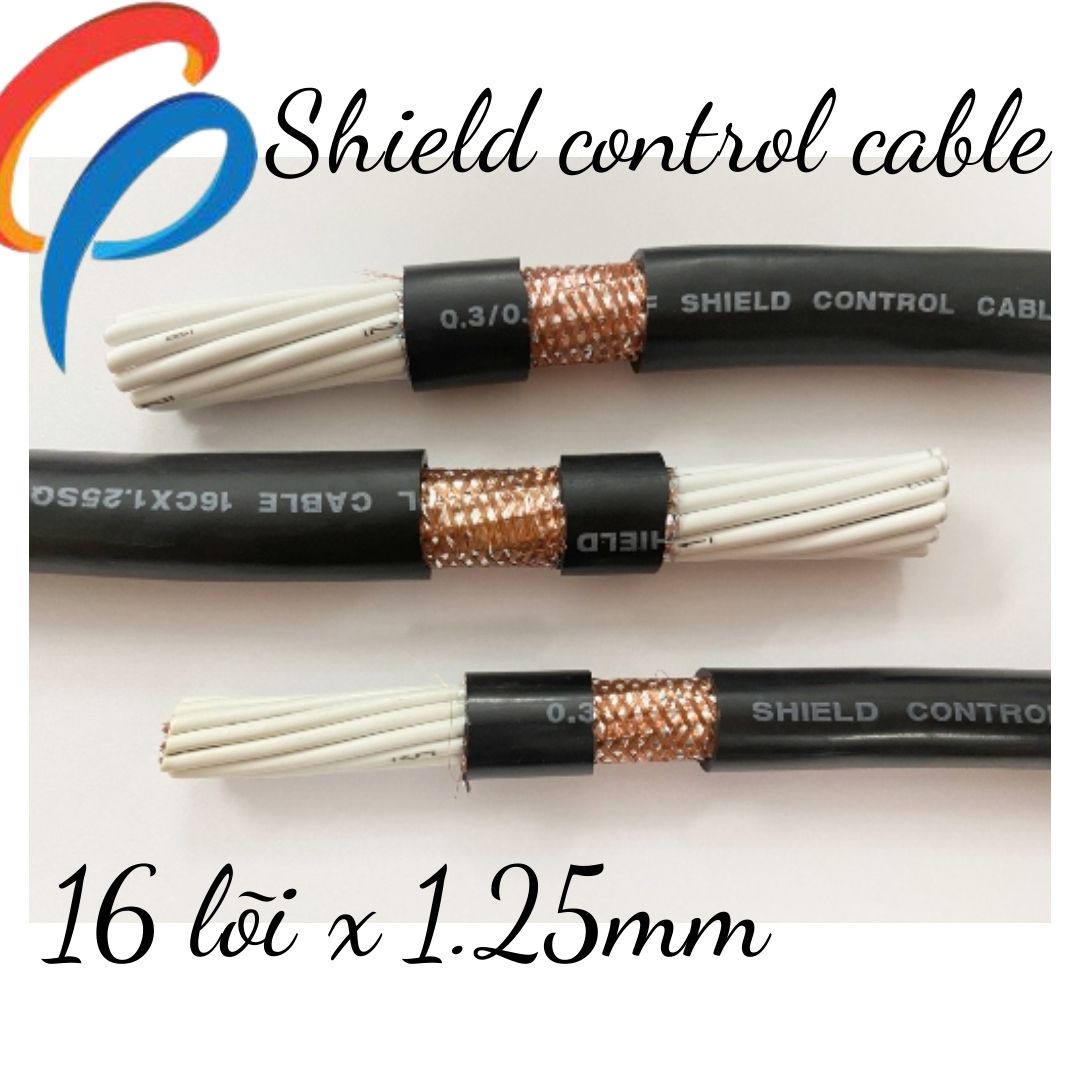 Cáp điều khiển 16 lõi x 1.25mm có lưới chống nhiễu điện áp 500 volt vỏ bọc pvc