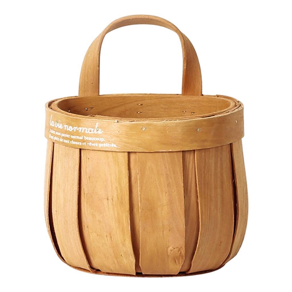 2xWoven Storage Basket Hanging Laundry Basket Flower Container Storage Bin B