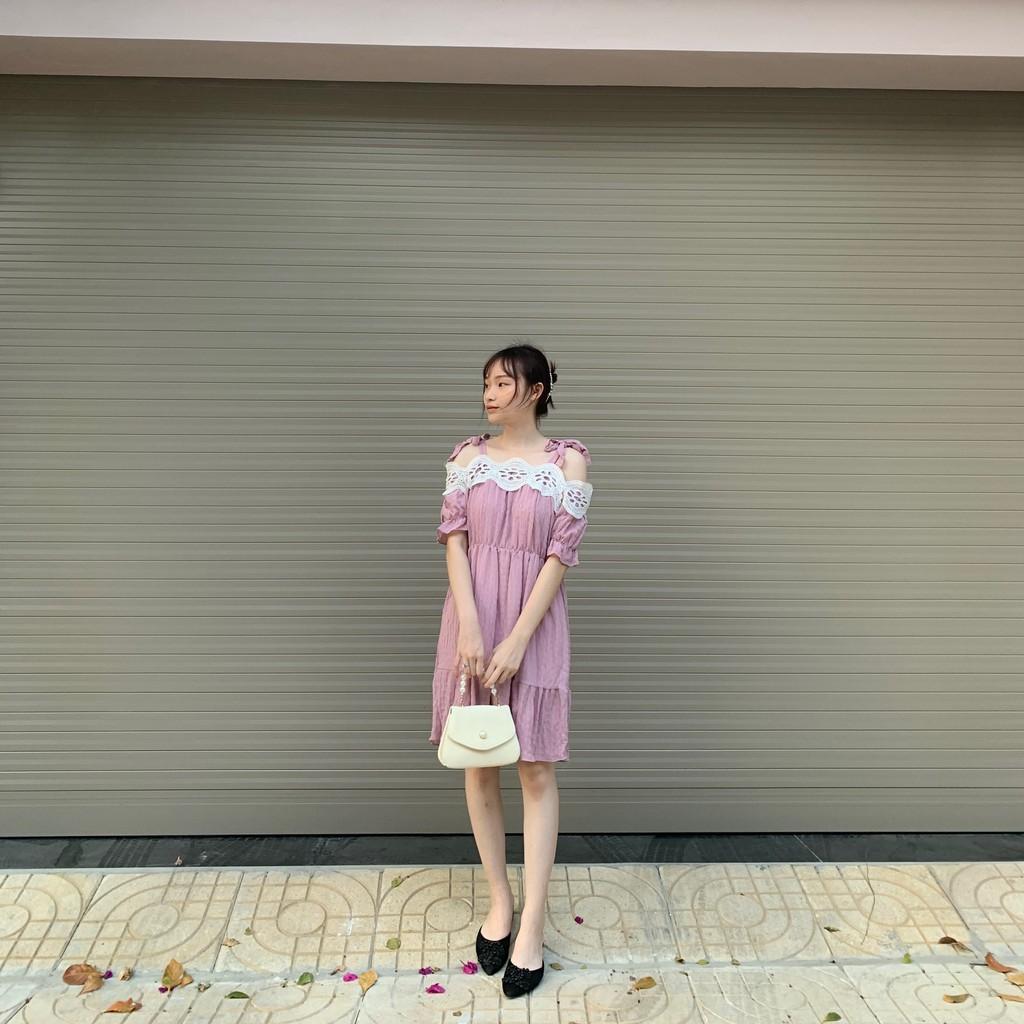 Váy bầu đẹp mùa hè dambauxinh Dáng xuông-KK21 hở vai chất mát freesize (40-65kg)