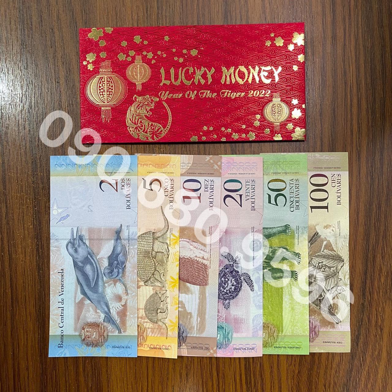 Bộ Tiền Venezuela 6 Tờ Đẹp Căng Đét Kèm Bao lì Xì Lucky Money