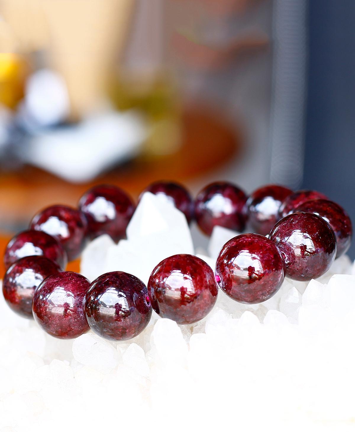 Vòng tay garnet size hạt 14mm mệnh hỏa, thổ - Ngọc Quý Gemstones