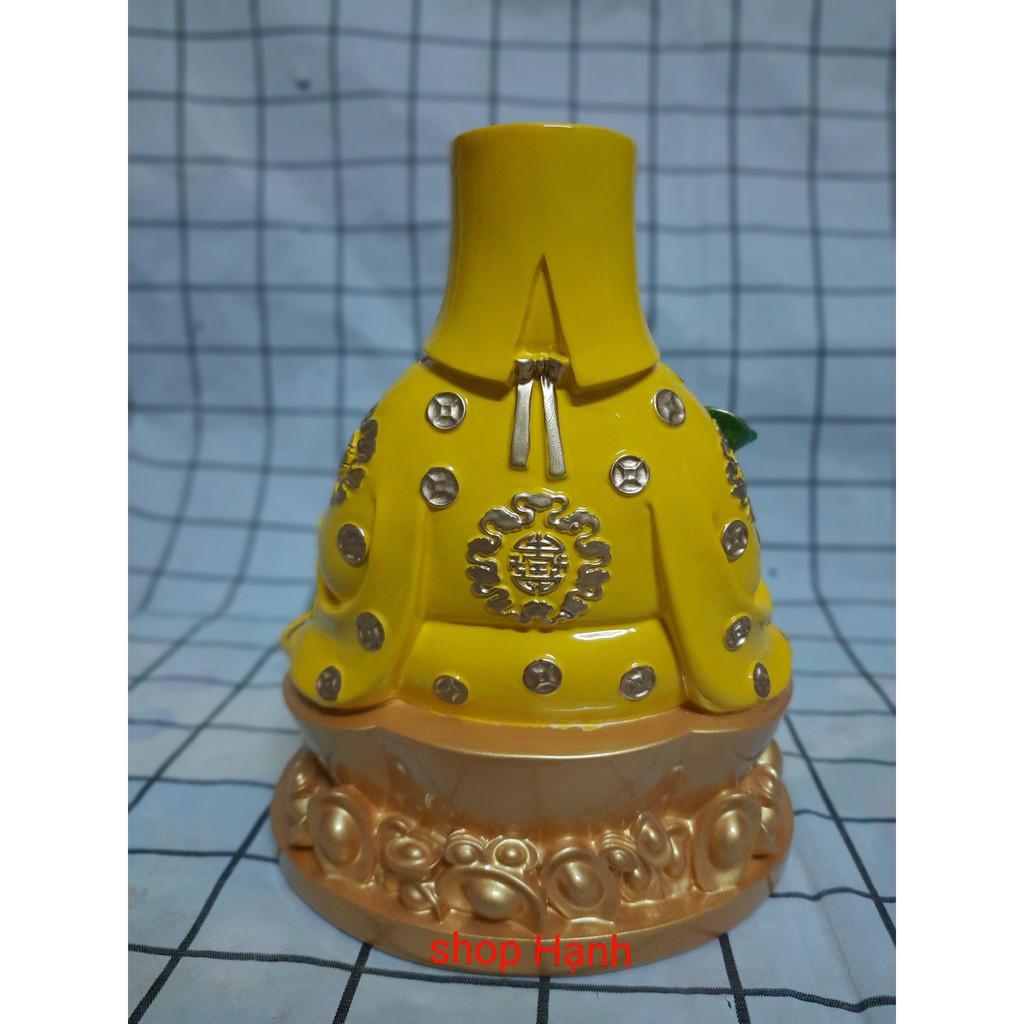 Tượng Thần Tài Thổ Địa áo vàng đế tròn