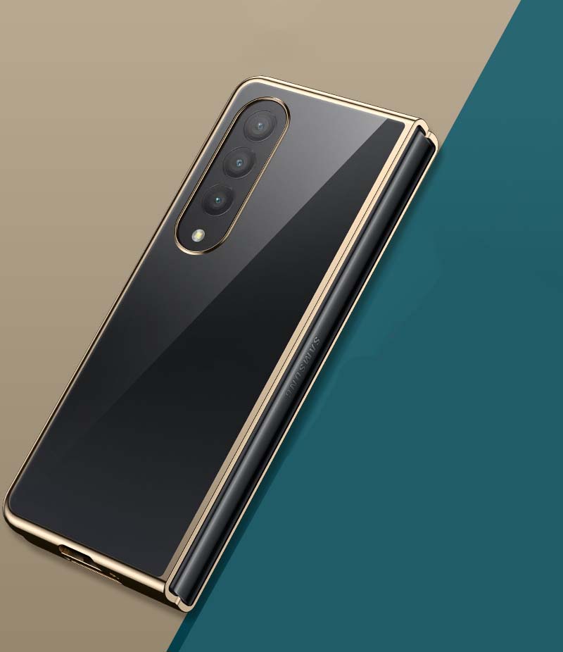Ốp lưng dành cho samsung Z Fold 4 galaxy trong suốt viền mạ crom cao cấp