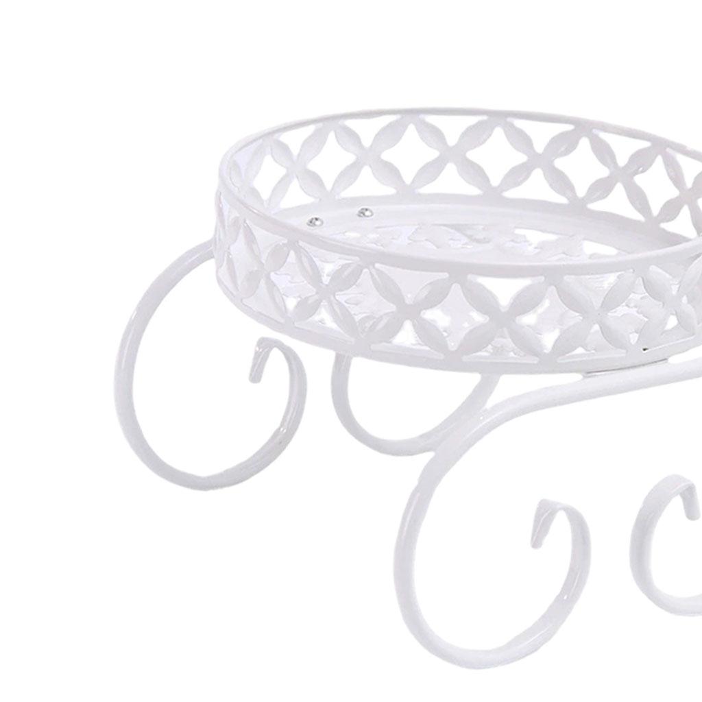Indoor Pot Iron Patio Decor  Shelf Outdoor Metal Display White