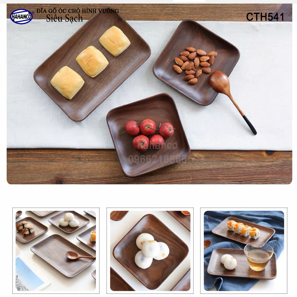 Đĩa Khay Gỗ Óc Chó hàng Xuất Khẩu - đựng đồ ăn/trang trí - đĩa bánh mì/trái cây/ bít tết/ pizza/ phụ kiện chụp ảnh, bày món ăn trong nhà hàng - Sang trọng trên bàn ăn