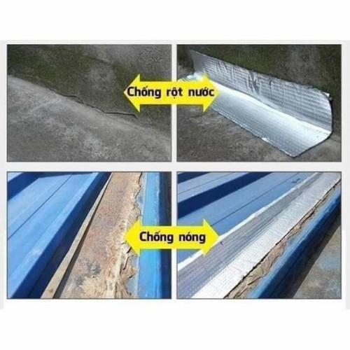 Cuộn keo dán khổ to (10CMx5M) siêu dính chống thấm chống dột vải bạt HDPE - cách nhiệt, độ bền10 năm