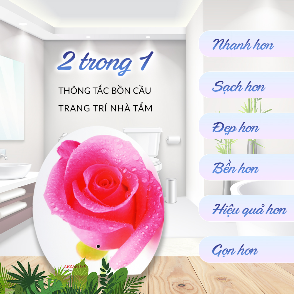 Nắp Thông tắc Bồn cầu Thế hệ mới LEZAROSE dụng cụ vệ sinh toilet cực nhanh dễ dàng sử dụng an toàn tuyệt đối (Vệ sinh nhà cửa) mới