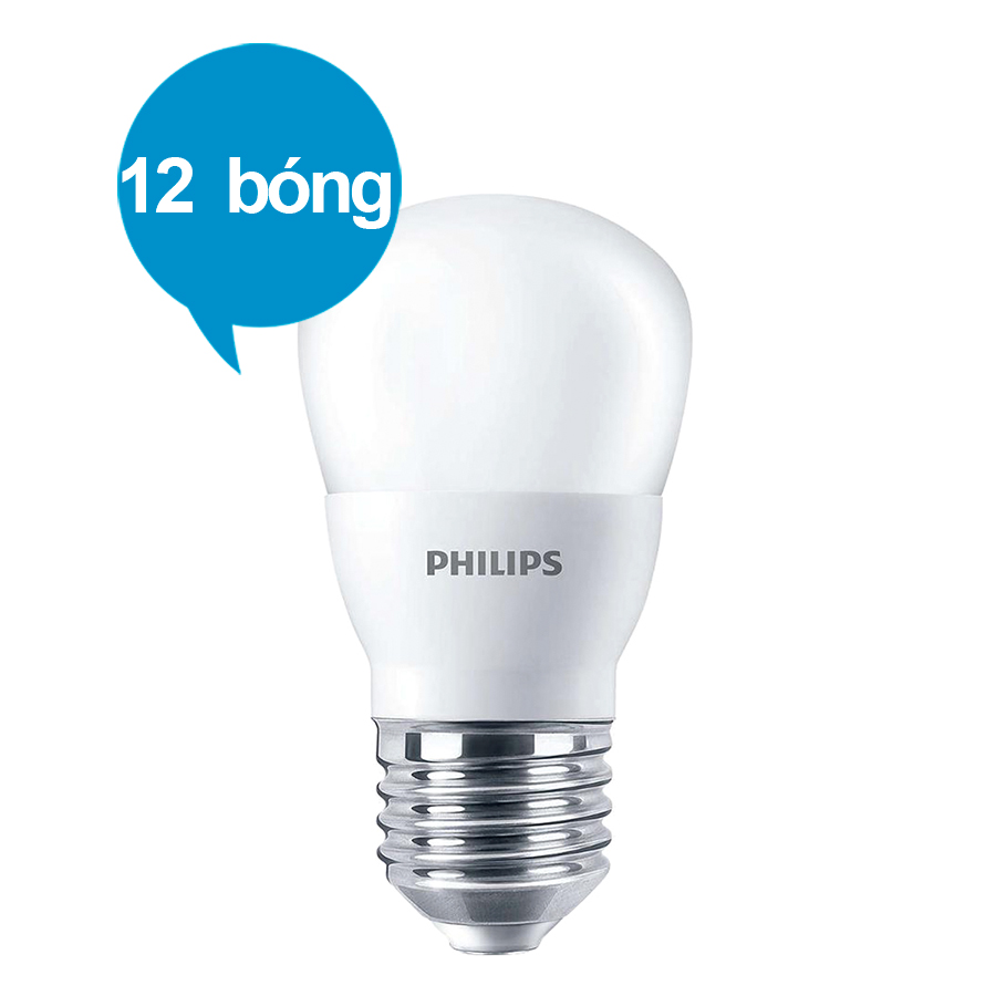 Bộ 12 Bóng Đèn Philips LED Ledbulb 3.5W 3000K E27 P45 - Ánh Sáng Vàng - Hàng Chính Hãng