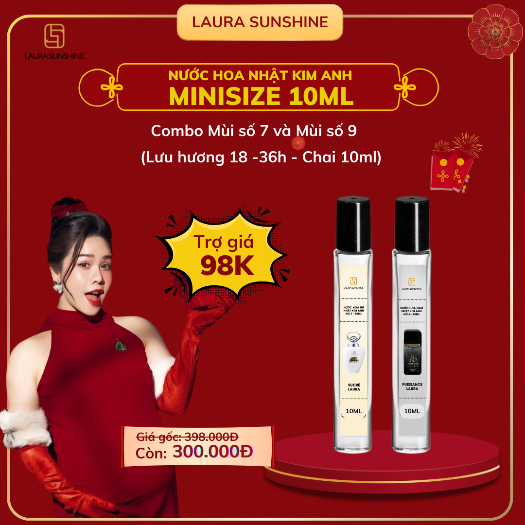 [Trợ giá 49K] Nước hoa chiết Nhật Kim Anh - Laura Sunshine Parfum 10ml - Mẫu mới năm 2025