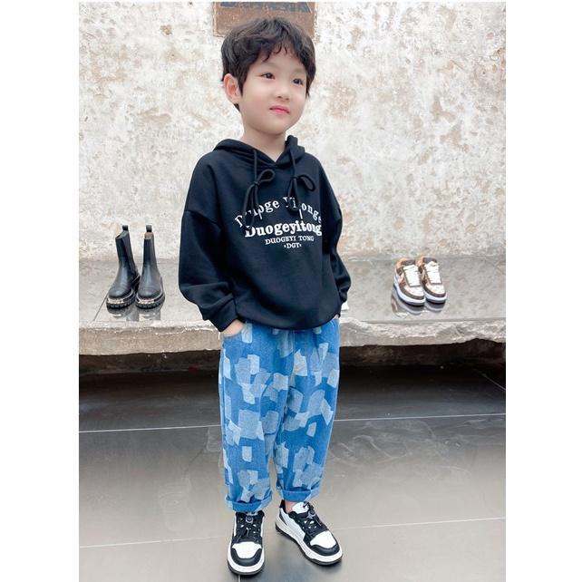 QJ52 Size 90-130 (9-27kg) Quần jean bé trai, quần bò dài hiphop Thời trang trẻ Em hàng quảng châu