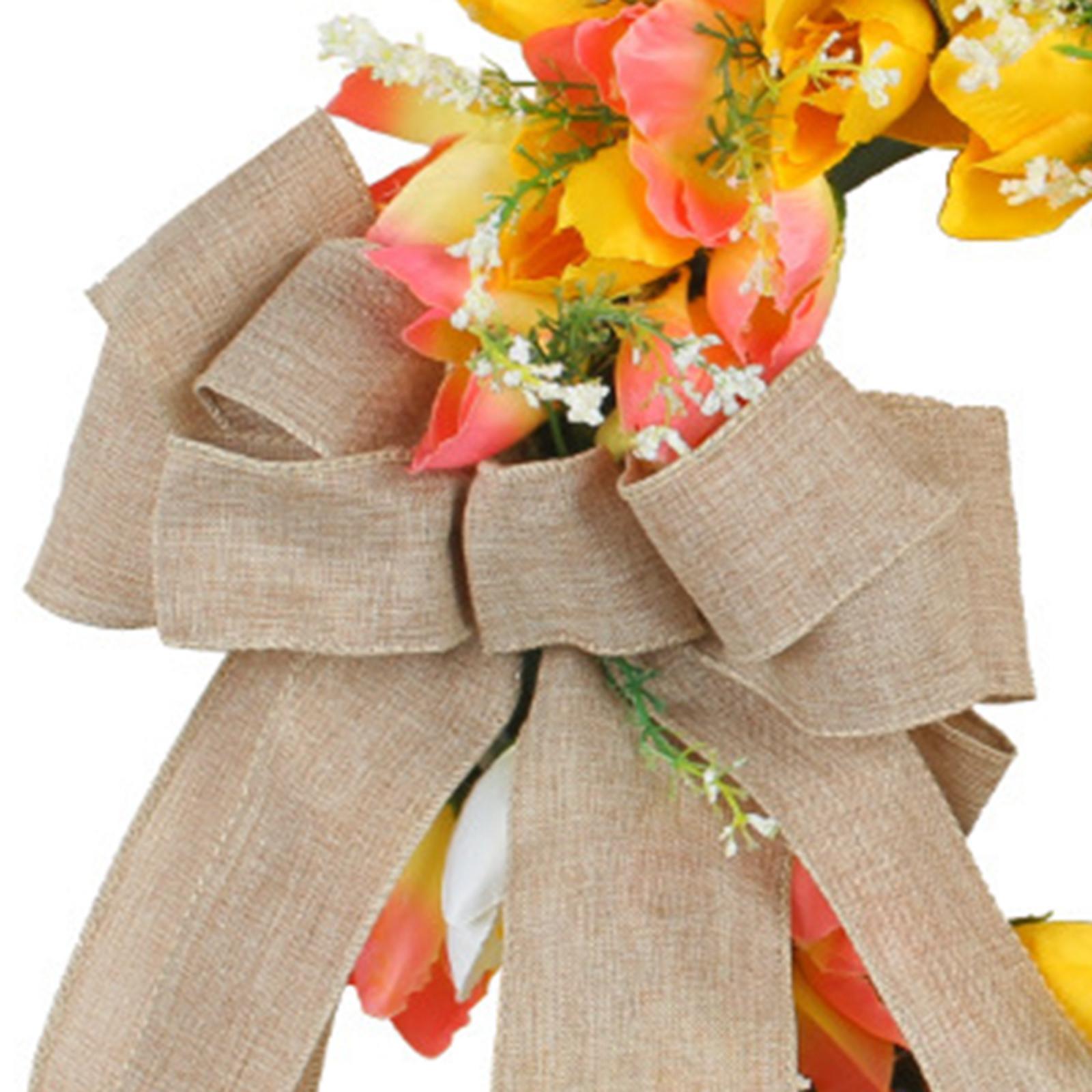 Artificial Flower Wreath Pendant Farmhouse Garland for Housewarming Holiday