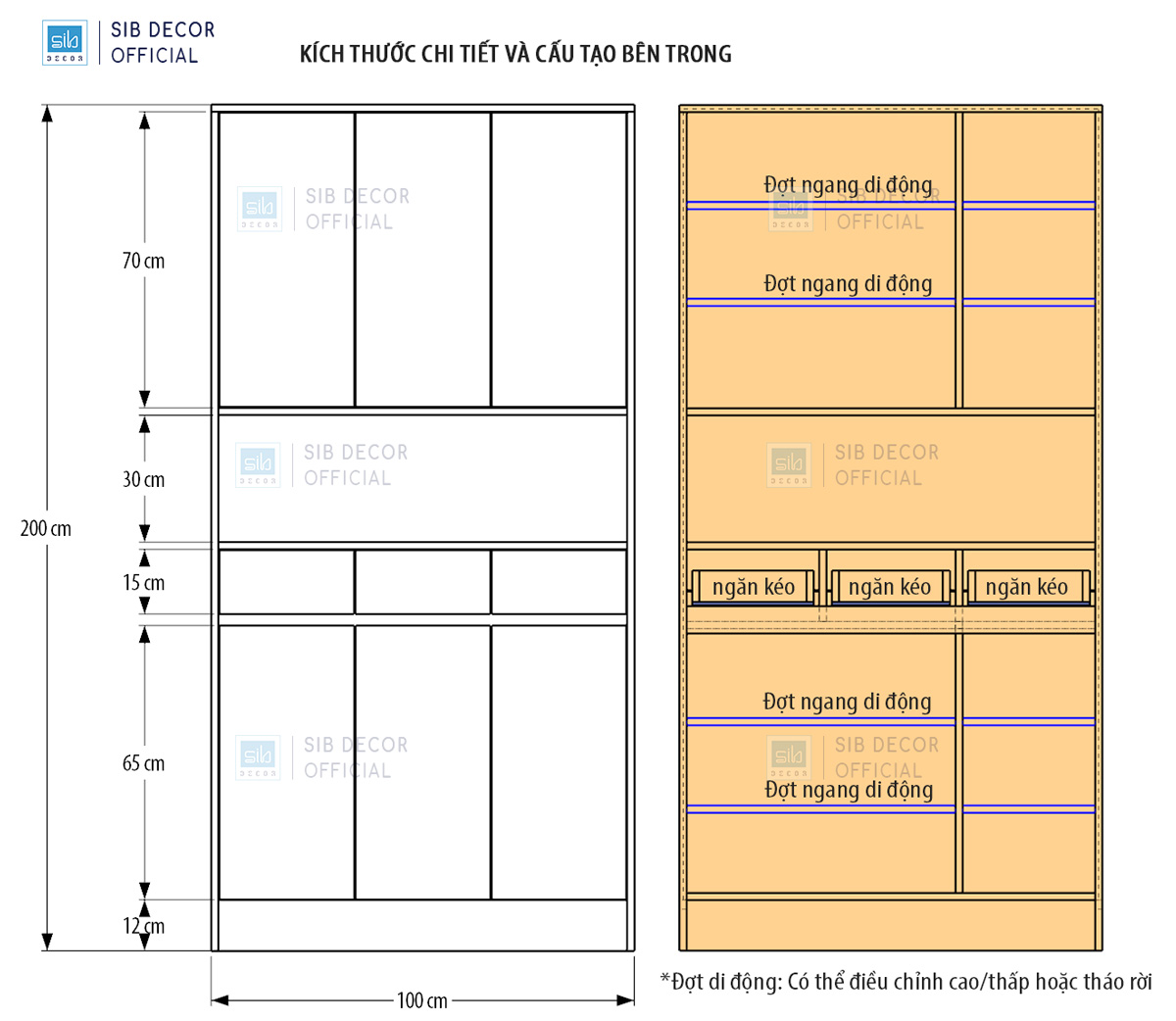 Tủ Giày Gỗ Đa Năng SIB Decor Đặt Tại Lối Vào Phòng Khách