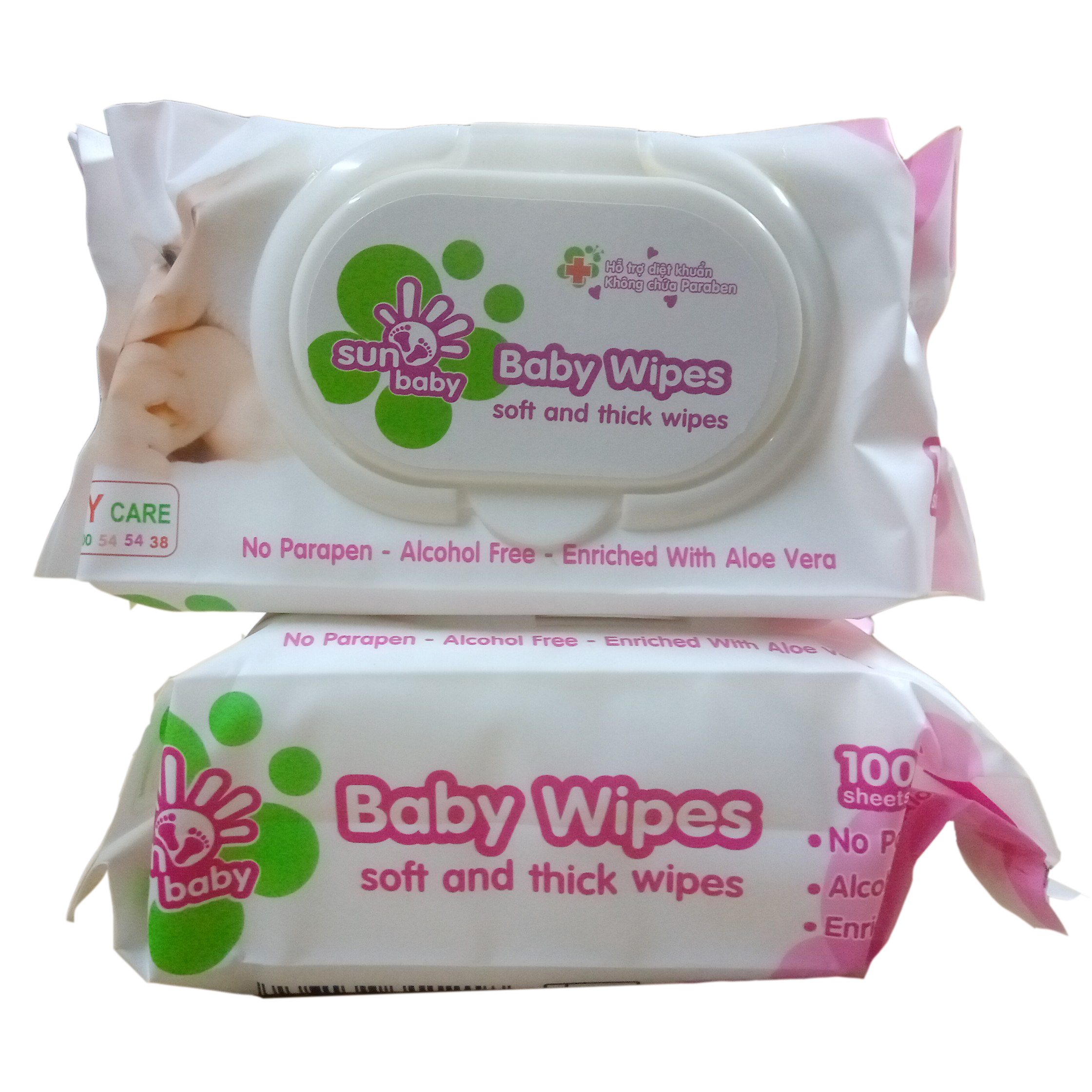 [MUA 3 TẶNG 1] Combo 3 bịch khăn ướt 100 Sunbaby SBB2020