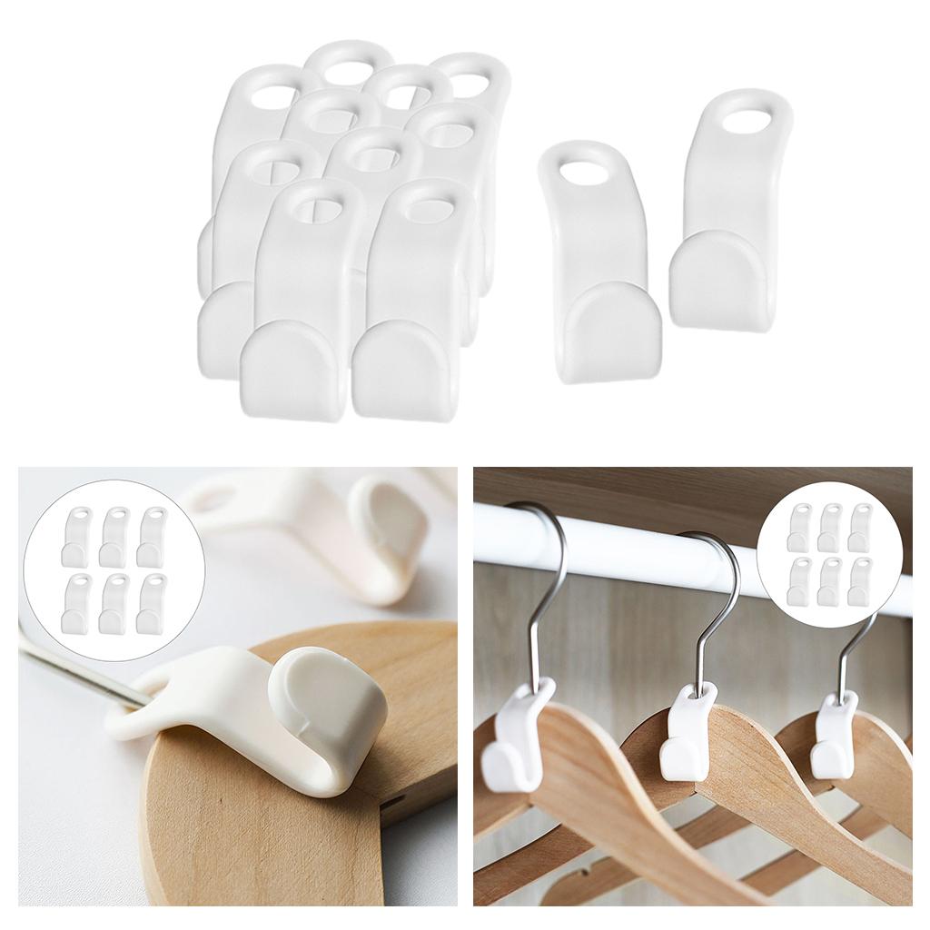 12pcs Clothes Hanger Connector Hook Closet Hanger Organizer Space Saver Clip