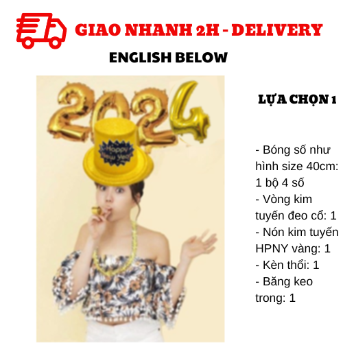 Bộ bong bóng trang trí tiệc năm mới màu vàng cbhp10