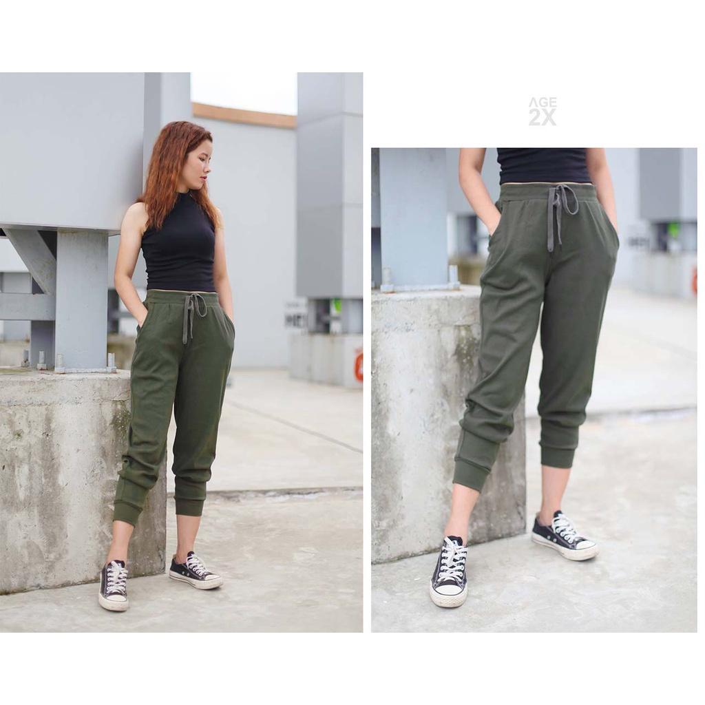 (Ảnh Thật) Quần Joggers Nữ Street Style Bo Thun Bigsize Tới 75kg