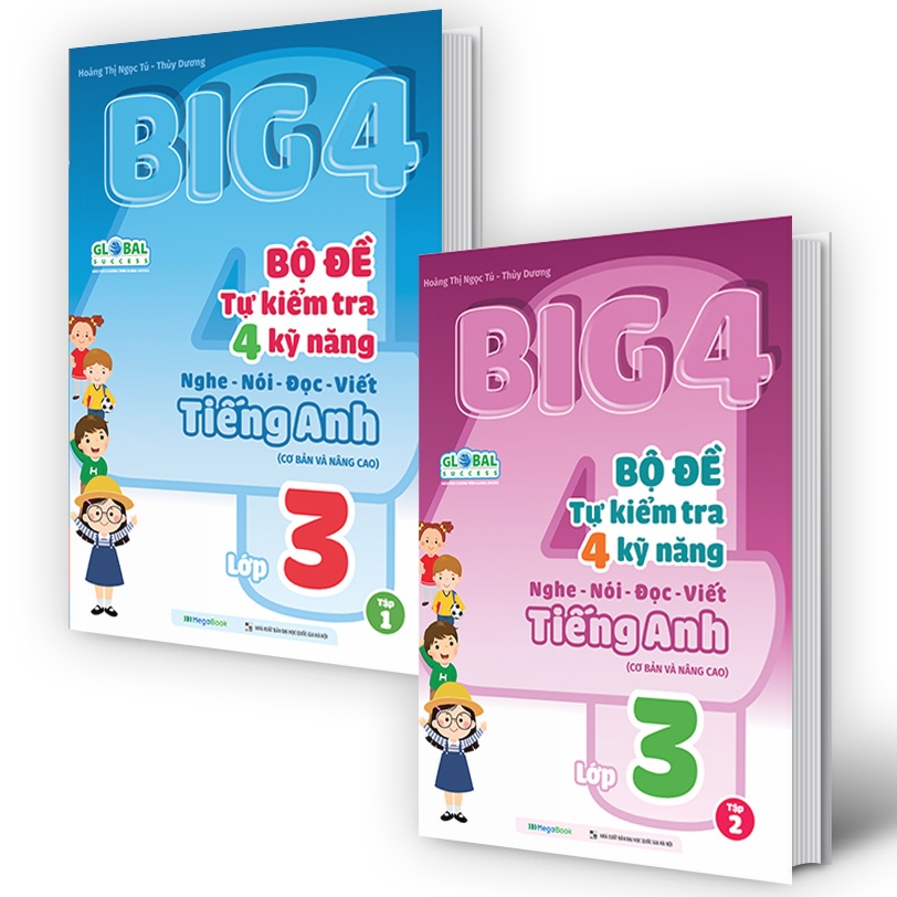Sách- Combo Big 4 Bộ đề tự kiểm tra 4 kỹ năng Nghe - Nói - Đọc - Viết Tiếng Anh lớp 3