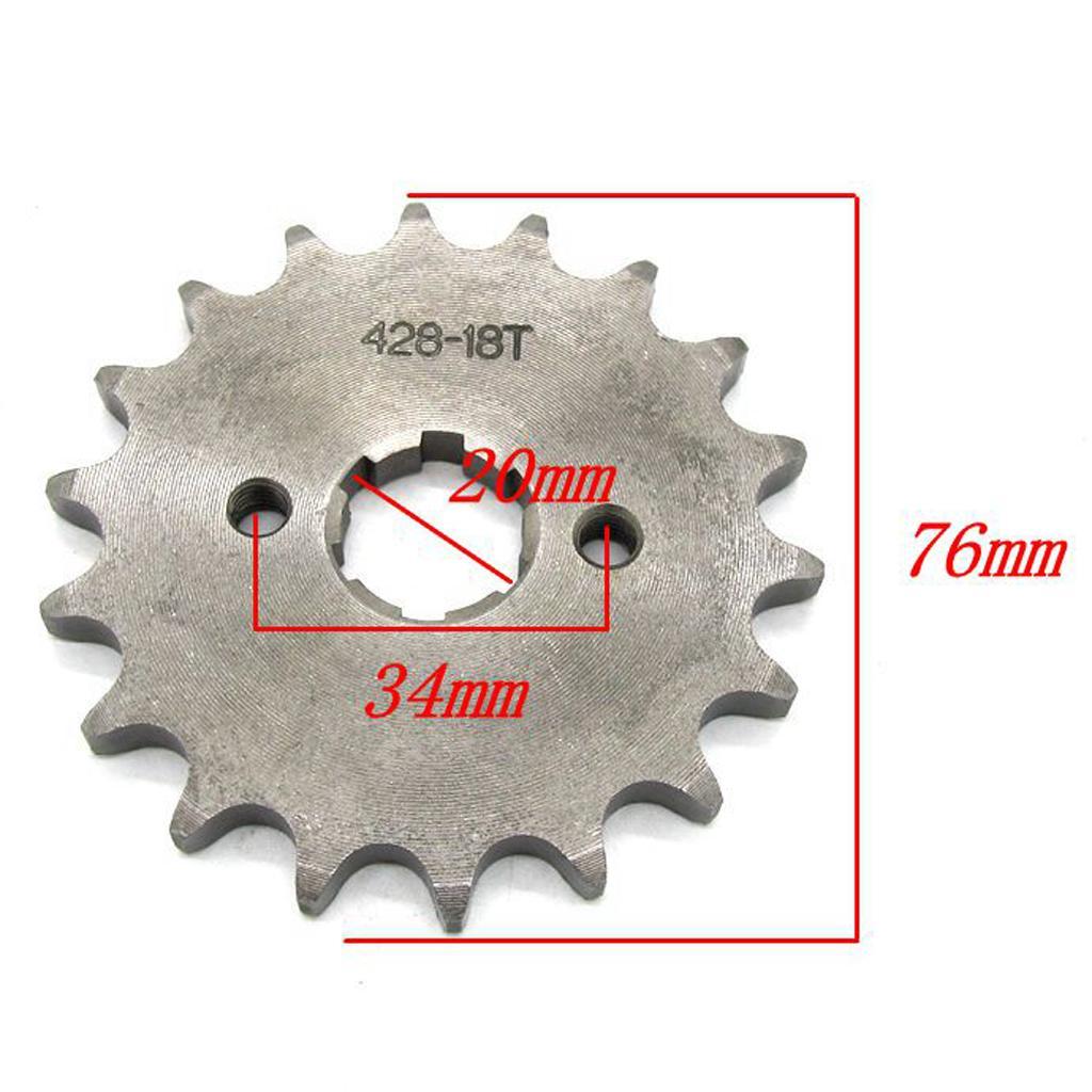 18T 20mm Front Sprocket Cog 428 Chain for Quad Dirt Bike ATV Buggy