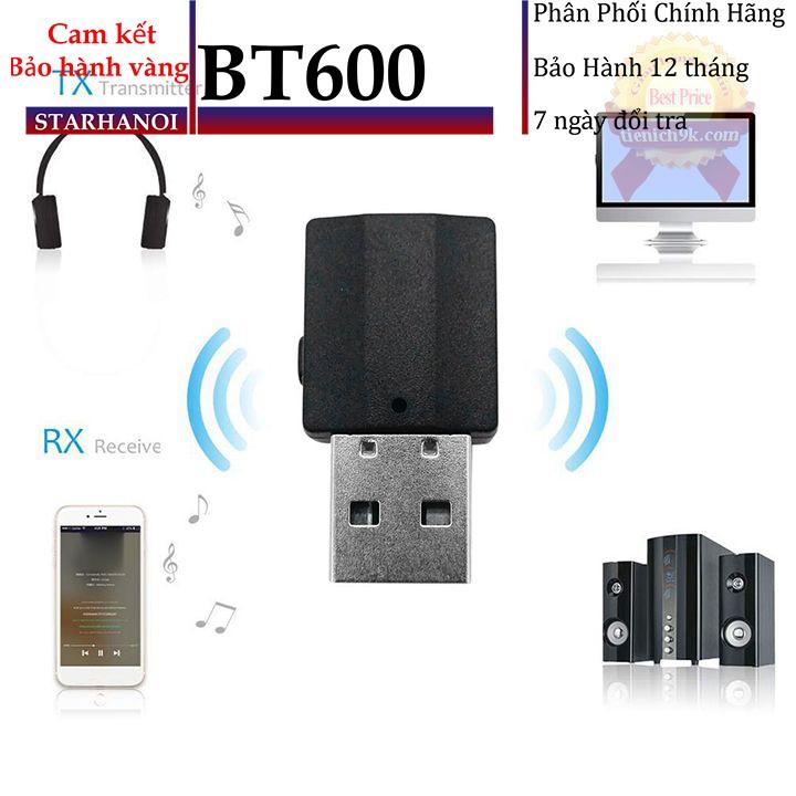 Thiết bị thu phát âm thanh Usb bluetooth 5.0 cho Loa kết nối laptop máy tính Bt600