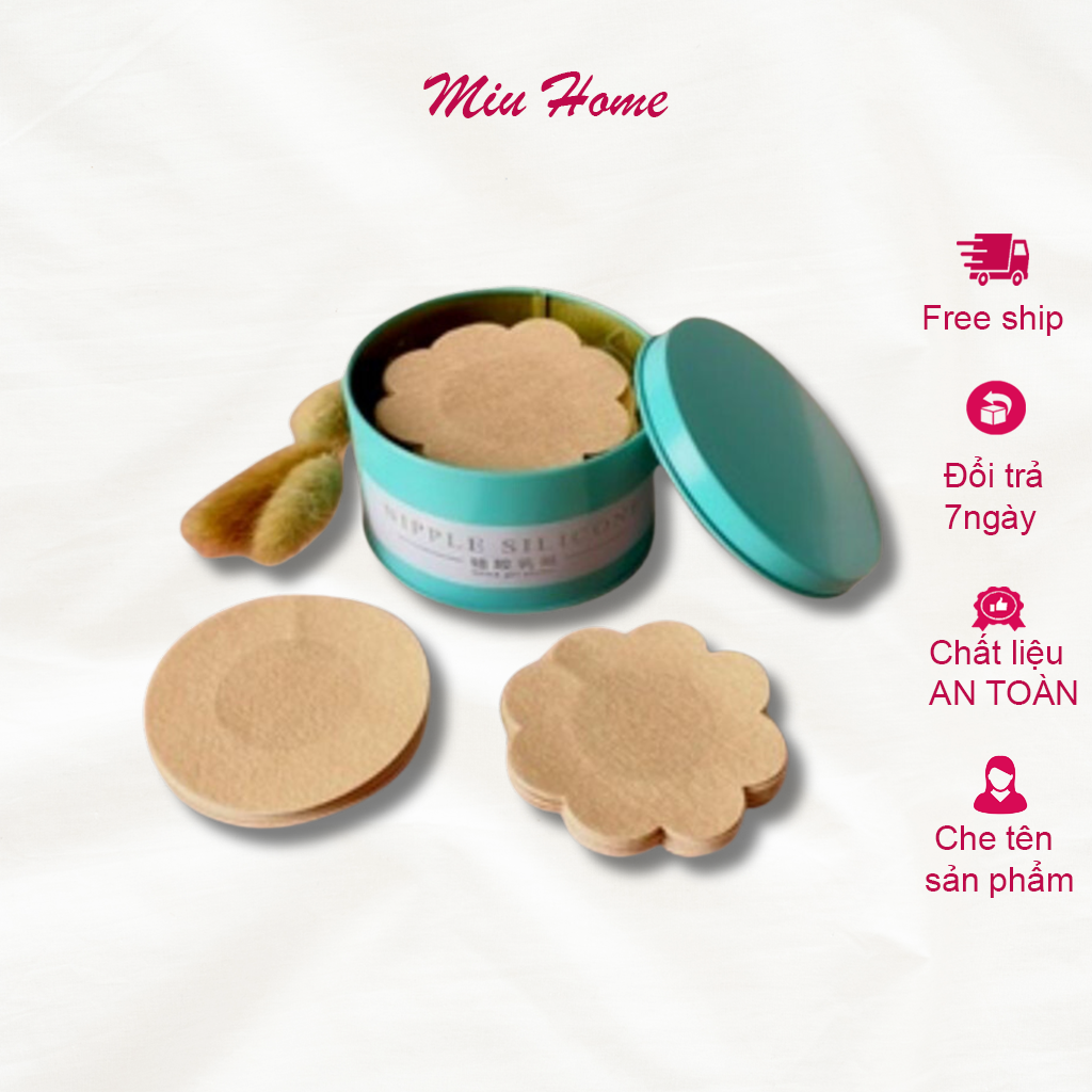 Miếng Dán Ngực Giấy Lụa, Dán ti Hộp 60 miếng siêu dính