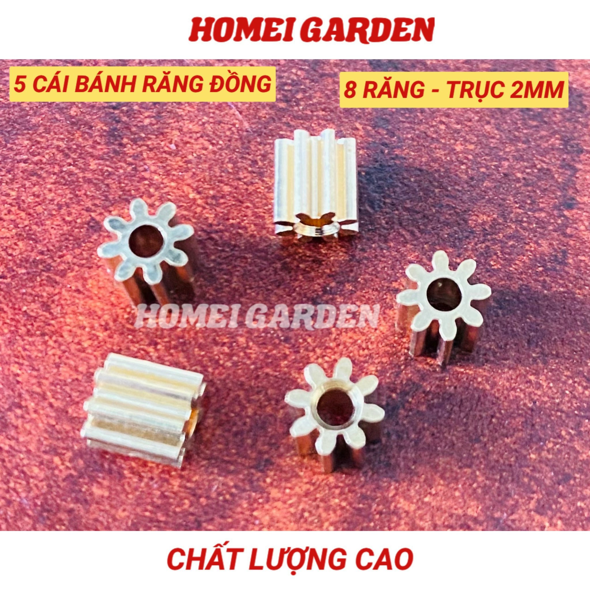5 cái bánh răng kim loại trục 2mm 8 răng 82A bánh răng đồng chất lượng cao - HM0072