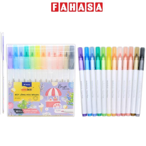 Vỉ 12 Bút Lông Màu Đầu Brush - Cotton Candy - Colokit FP-C017