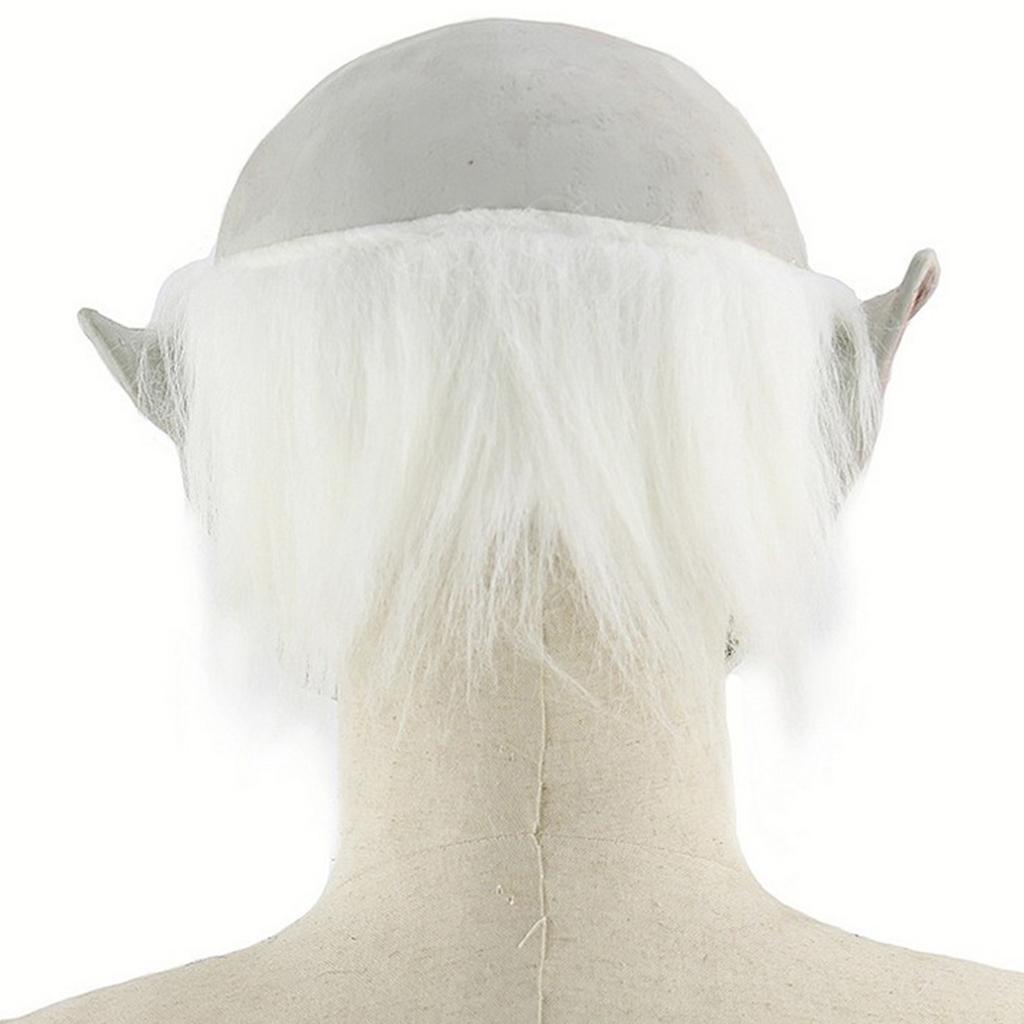 Halloween Costume Mask Full Head White Hai