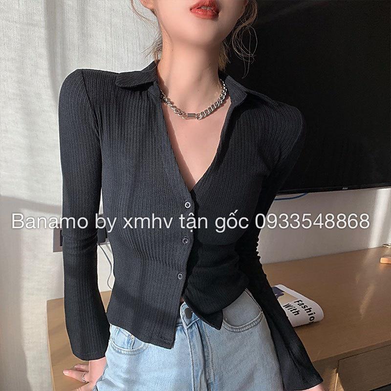 Áo len khuy trước cổ V trendy thời trang 349