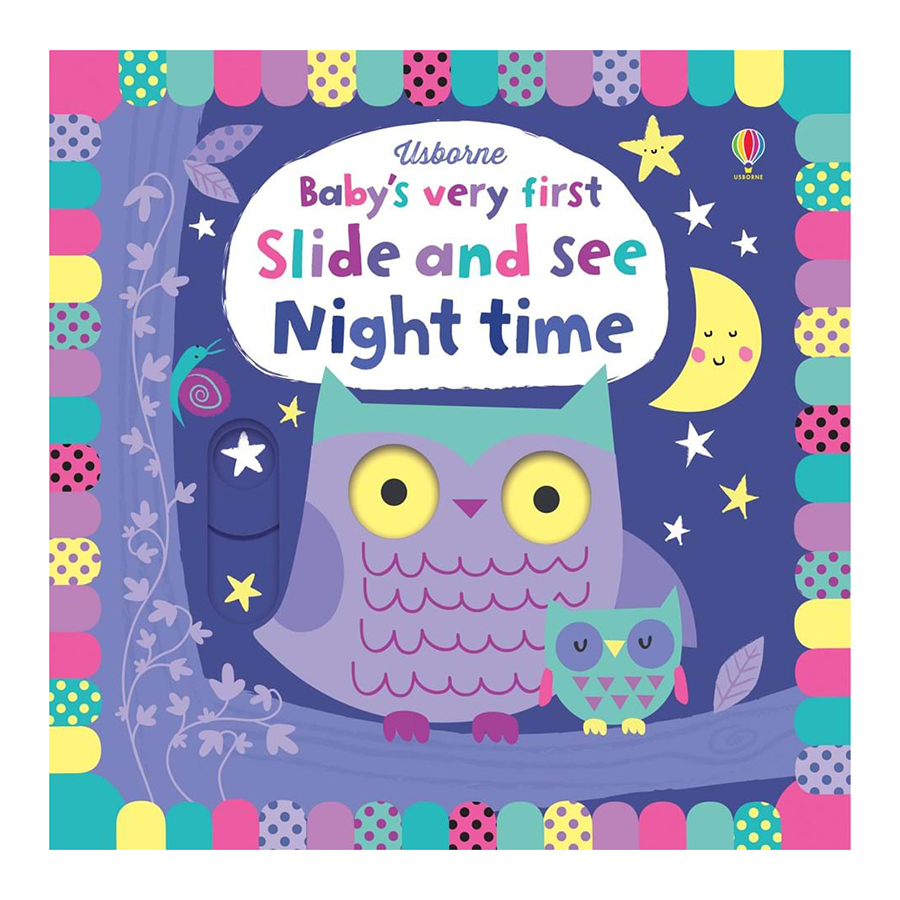 Sách tương tác tiếng Anh - Usborne Baby's Very First Slide And See: Night Time