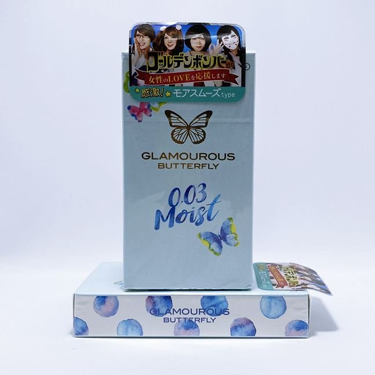 Bao Cao Su Cao Cấp Siêu Mỏng Ôm Khít Jex Glamourous Butterfly 0.03 Moist + Bcs Siêu Mỏng Nhiều Chất Bôi Trơn Sagami 0.02 Extra - Hàng Chính Hãng 100% - Che Tên Sản Phẩm