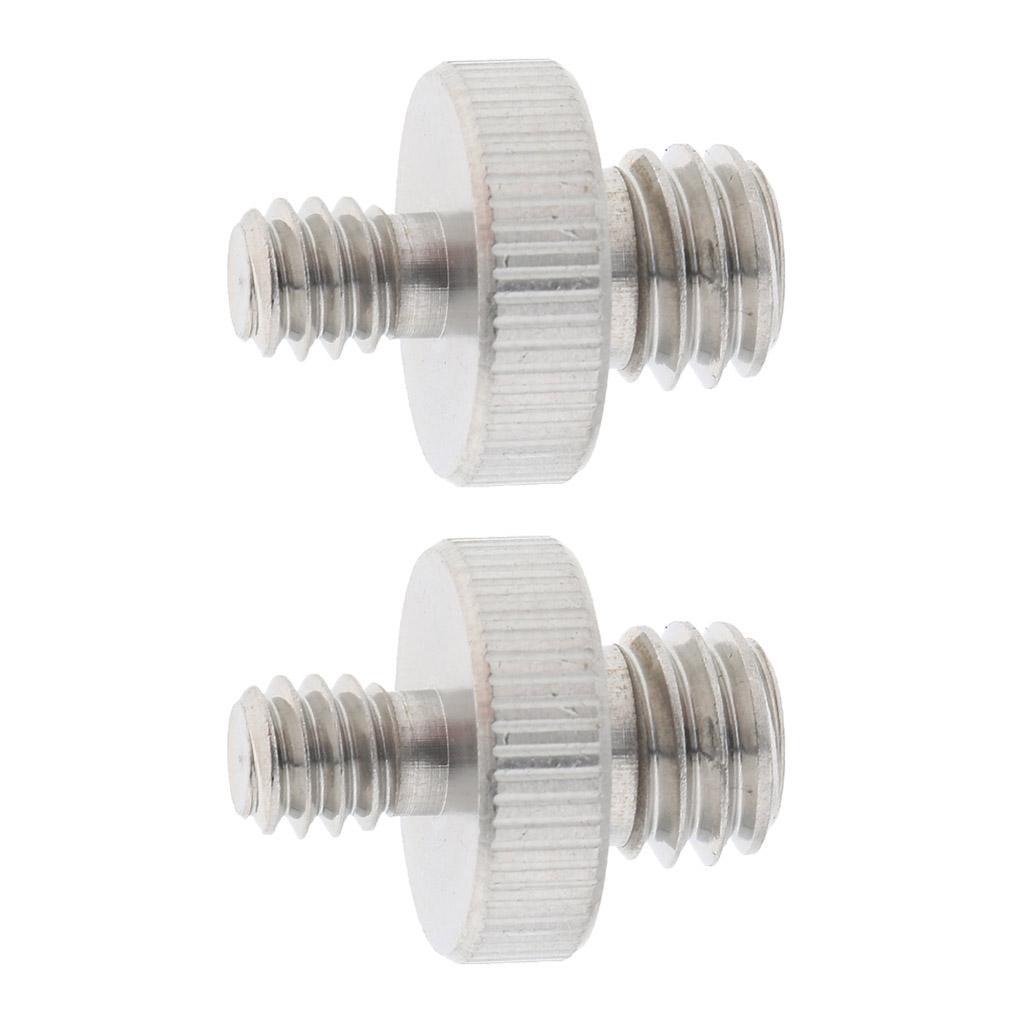 2 Pieces Male to Male 1/4 "to 3/8" Threaded Screw Adapter for Camera