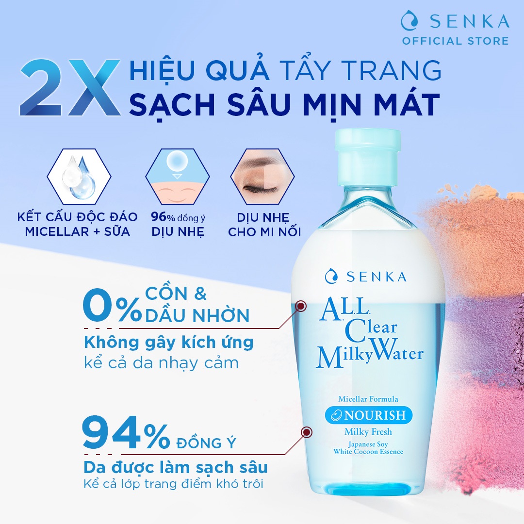 Nước Sữa Tẩy Trang 2 lớp SENKA A.L.L. CLEAR MILKY WATER 230ML