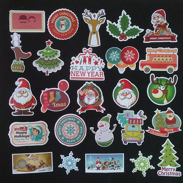 Bộ Sticker dán cao cấp chủ đề NOEL GIÁNG SINH - Dùng dán Xe, dán mũ bảo hiểm, dán Laptop