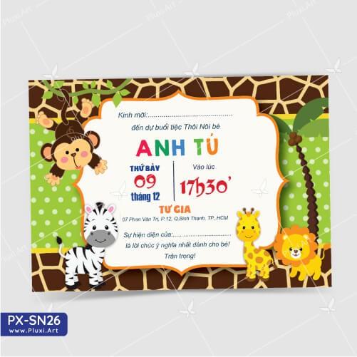 Thiệp thôi nôi – sinh nhật theo yêu cầu Pluxi