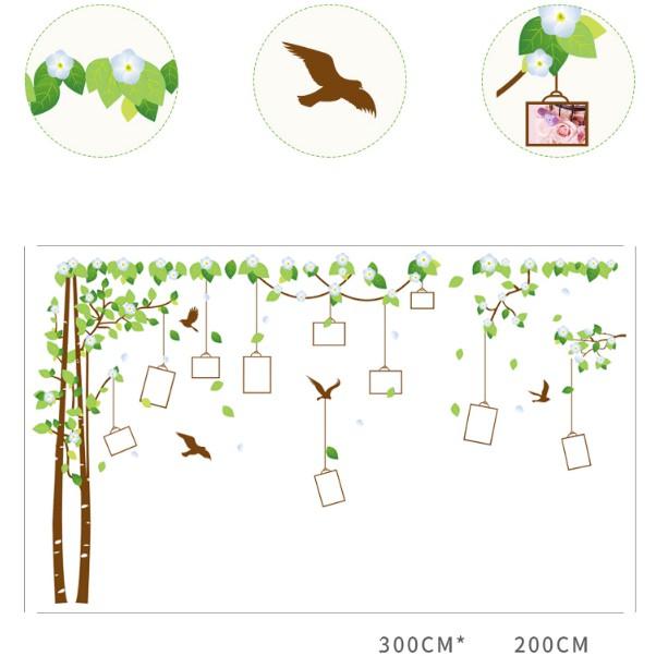 Decal trang trí tường - Cây PHOTO hoa lá 02