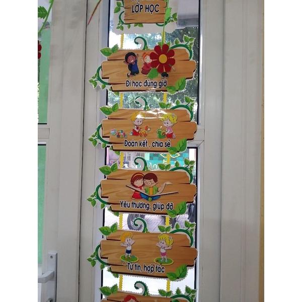 Decal nội quy lớp học vân gỗ