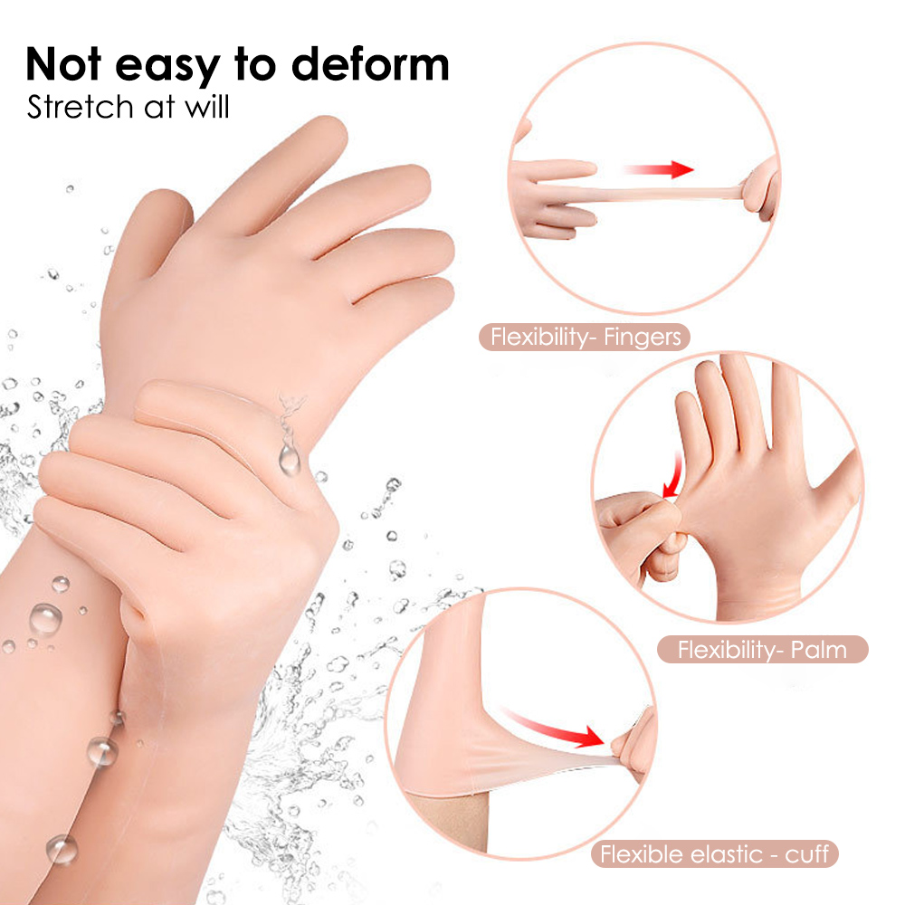 UbodyOasis 1 đôi găng tay dài dưỡng ẩm, chống thấm nước và chống nắng găng tay dài tay chống nứt nẻ, tẩy tế bào chết và làm trắng da