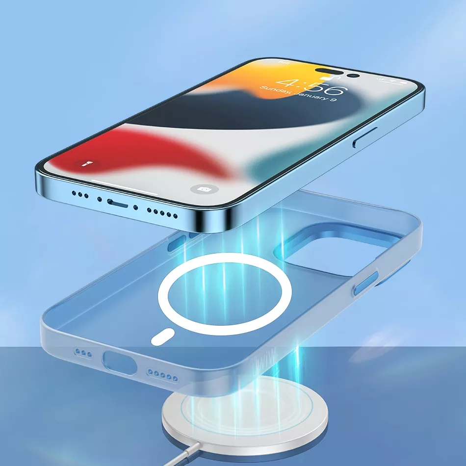Ốp lưng chống sốc cho iPhone 14 Plus hỗ trợ sạc Maqsafe hiệu WIWU PC Ultra-thin Frosted Magnetic Case - hàng nhập khẩu