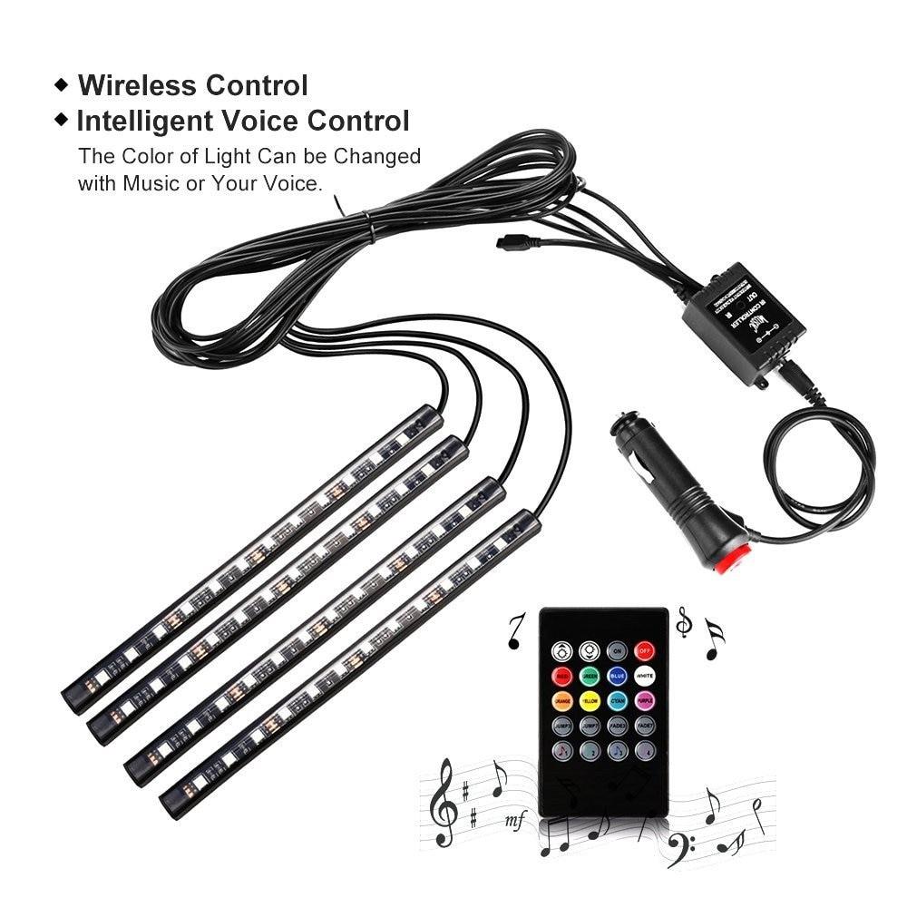 Dây Đèn Led 8 Màu Chống Nước Trang Trí Nội Thất Xe Hơi