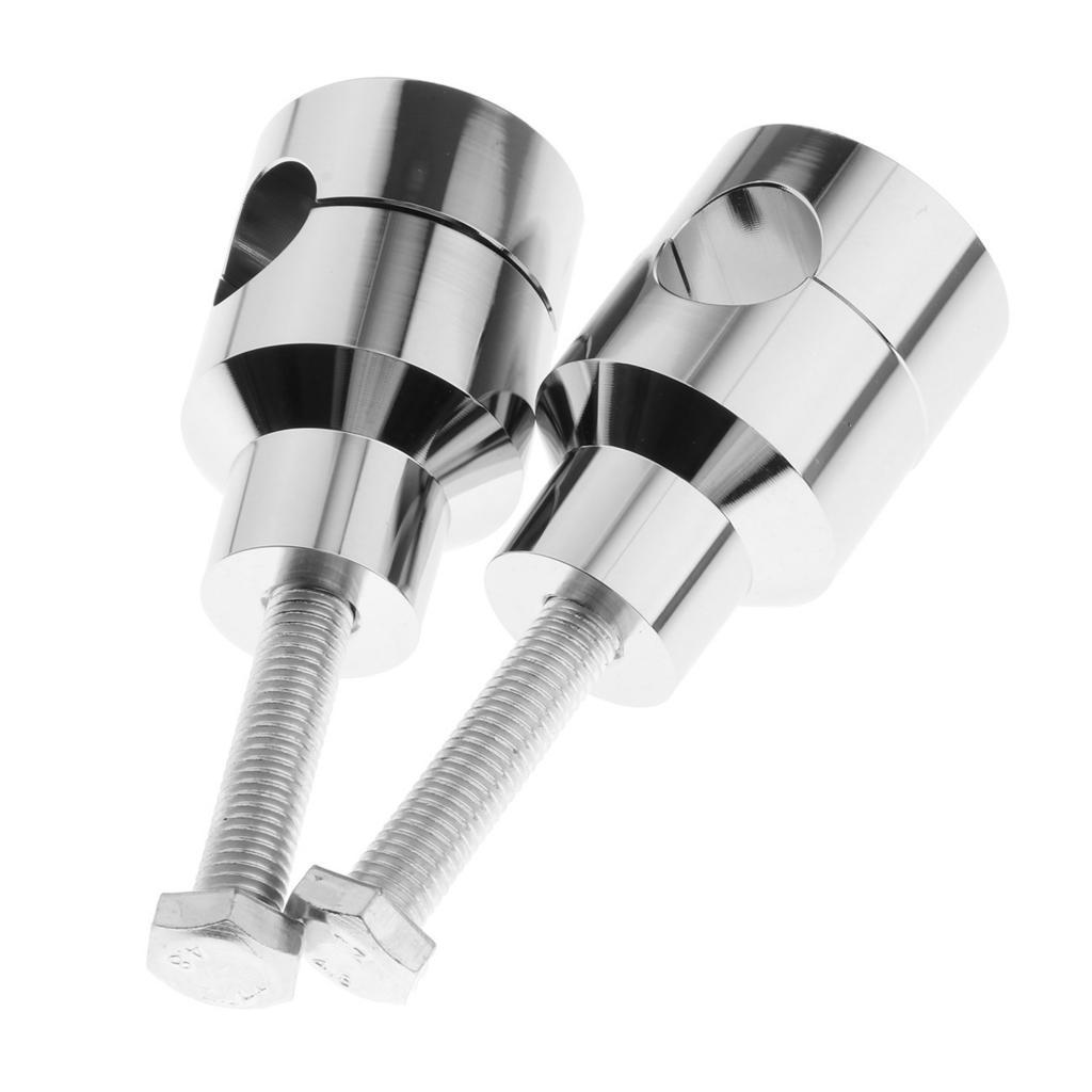 Chrome Round 22mm Handlebar Riser Clamp for Harley Kawasaki Suzuki Yamaha Honda
