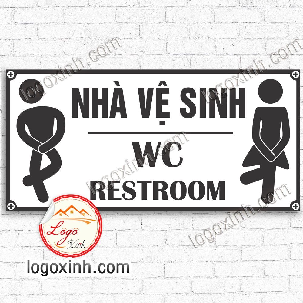 LOGO STICKER TEM BIỂN CHỈ DẪN NHÀ VỆ SINH NAM NỮ, TOILET WC RESTROOM, CHỈ DẪN KHU VỆ SINH