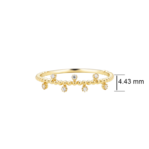 Nhẫn Nữ Vàng 14K Họa Tiết  Độc Đáo Đính Đá CZ Cao Cấp Lấp Lánh NLF423 Huy Thanh Jewelry