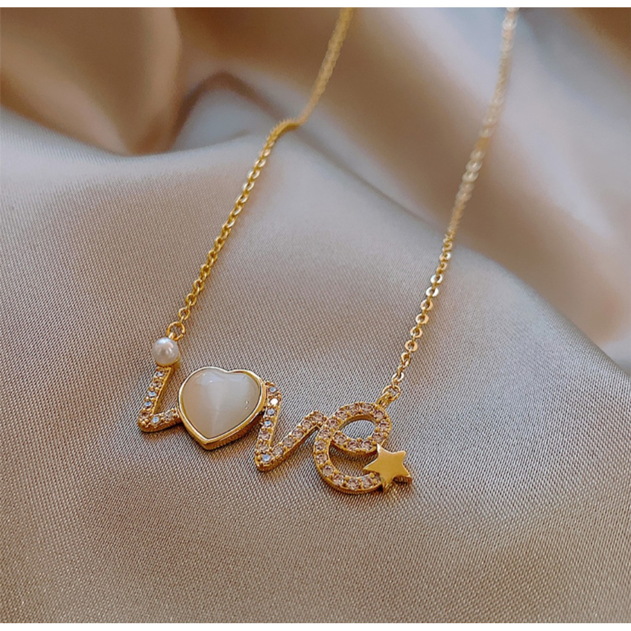 Dây chuyền nữ LOVE  mạ vàng 18k CAO CẤP