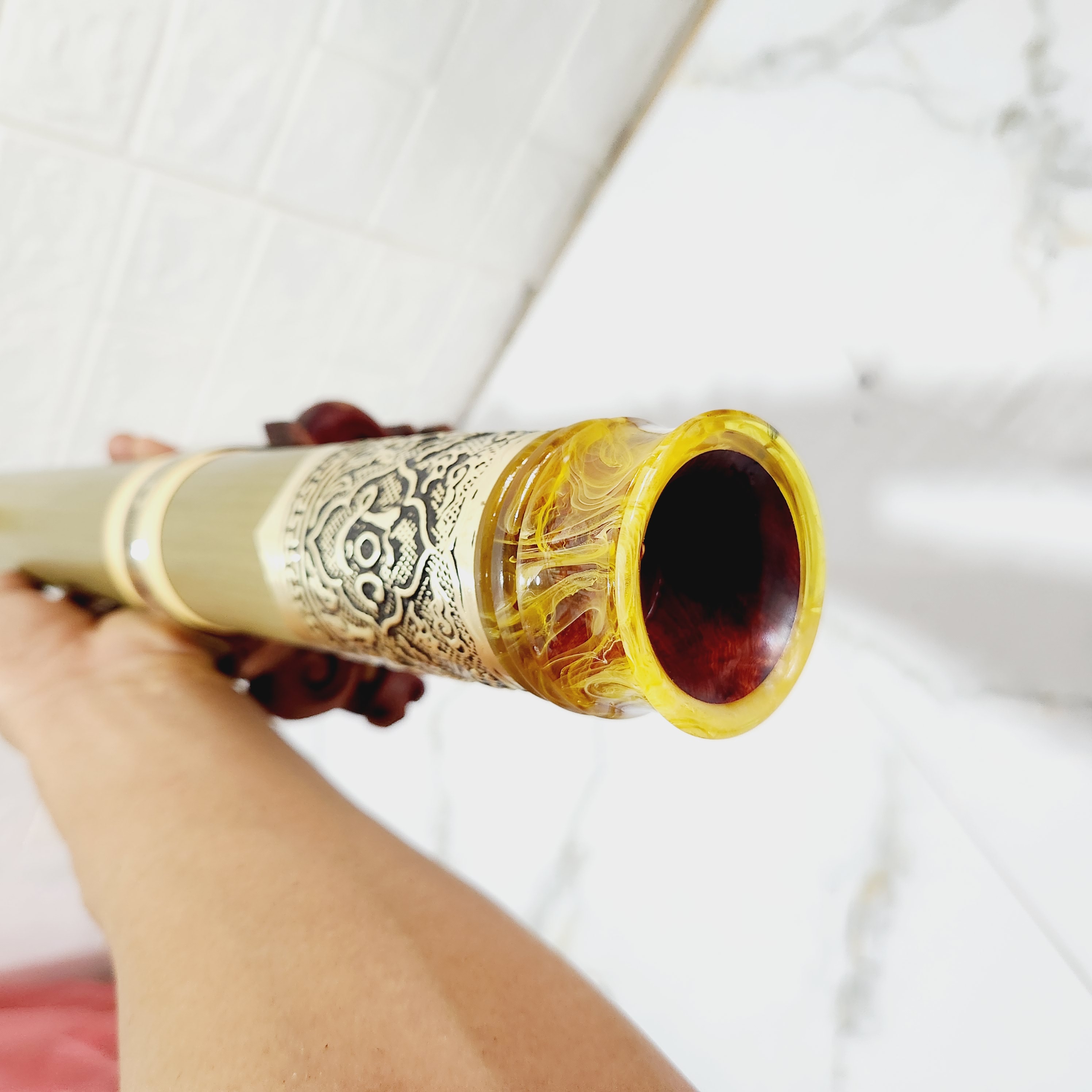 Điếu nữa bọc đồng nổi dài 68cm