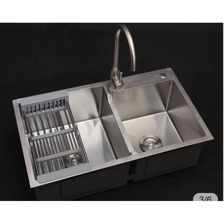 CHẬU CHÉN CAO CẤP INOX 304,KÈM VÒI NÓNG LẠNH INOX 304,