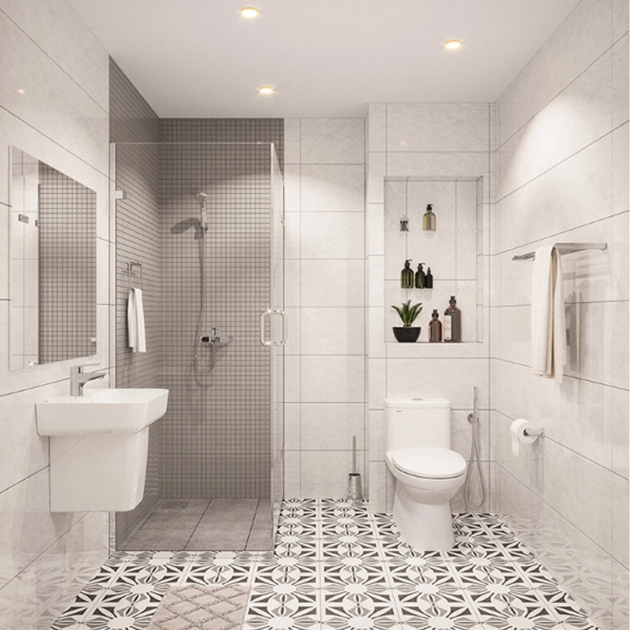 Bộ lavabo treo tường chân ngắn Viglacera V23 men sứ men Nano Titan sáng bóng, công nghệ Italy chống bám bẩn đến 89% - Hoa Sen Home - Hàng chính hãng