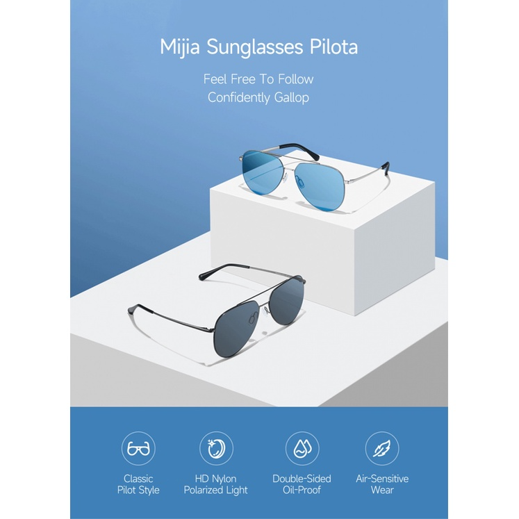 Xiaomi Mijia Pilota Kính râm phân cực chống UV400 cho nam giới và phụ nữ lái xe chung, du lịch, quà tặng