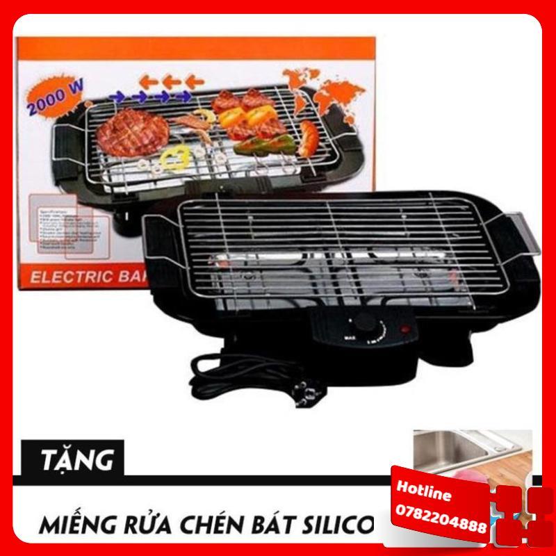 Bếp Nướng, Bếp Nướng Điện Cao Cấp 2000W Không Khói, Tặng 1 Khăn Lau Cao Cấp - Loại Tốt