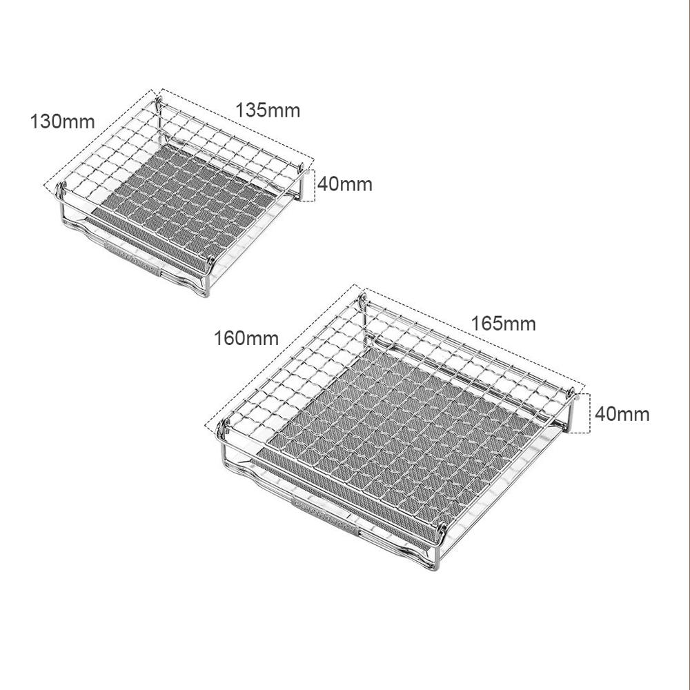 CAMPINGMOON Portable StoveTop Grill Net Mini Foldable Furnace Grill Rack Barbecue Toast Baking Holder Heating Bracket