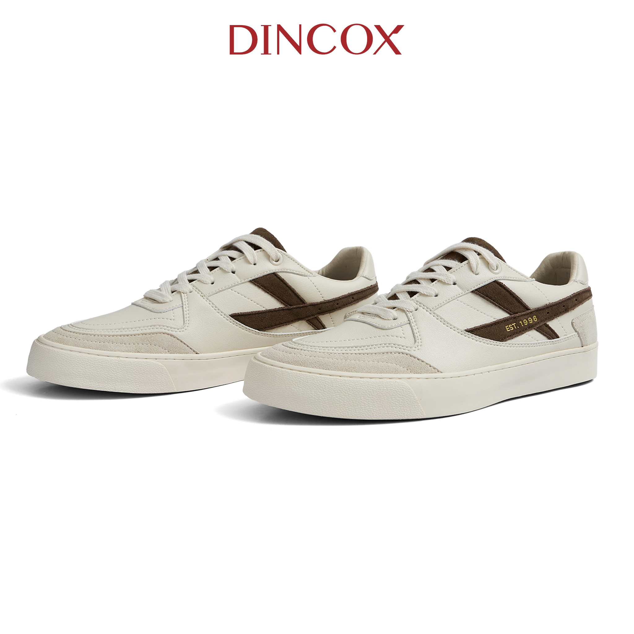 Giày Da Sneaker Nam Nữ DC39 CARAMEL DINCOX Shoes Đế Bằng - Microfiber Leather